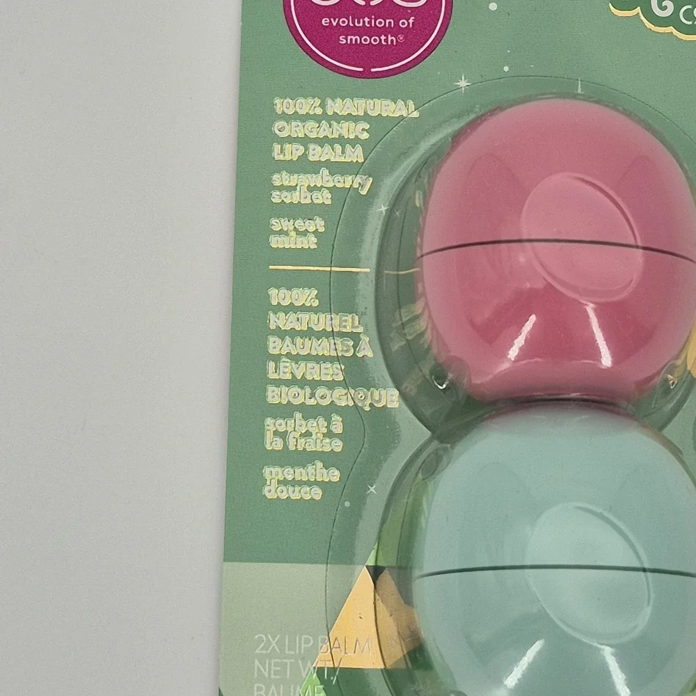 EOS Strawberry Sorbet & Sweet Mint Organic Lip Balm Holiday Collection BRAND NEW